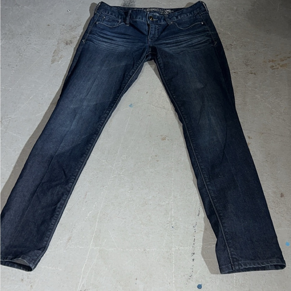 Express Denim Jeans with White Embroidery